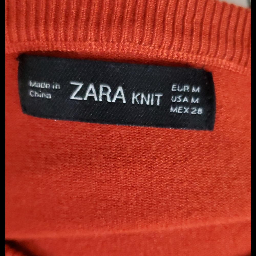 Zara Knit orange button down sweater - Picture 6 of 6